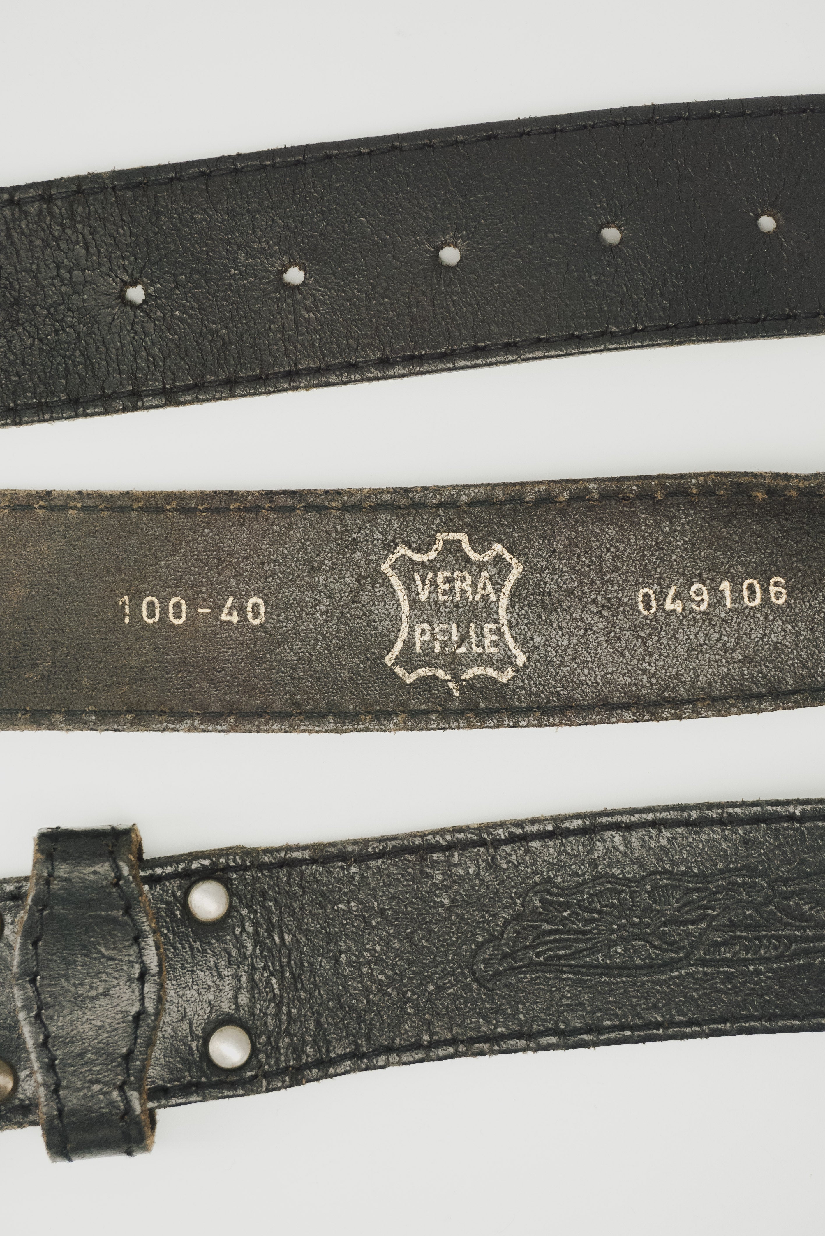 Rustic Black Leather Belt