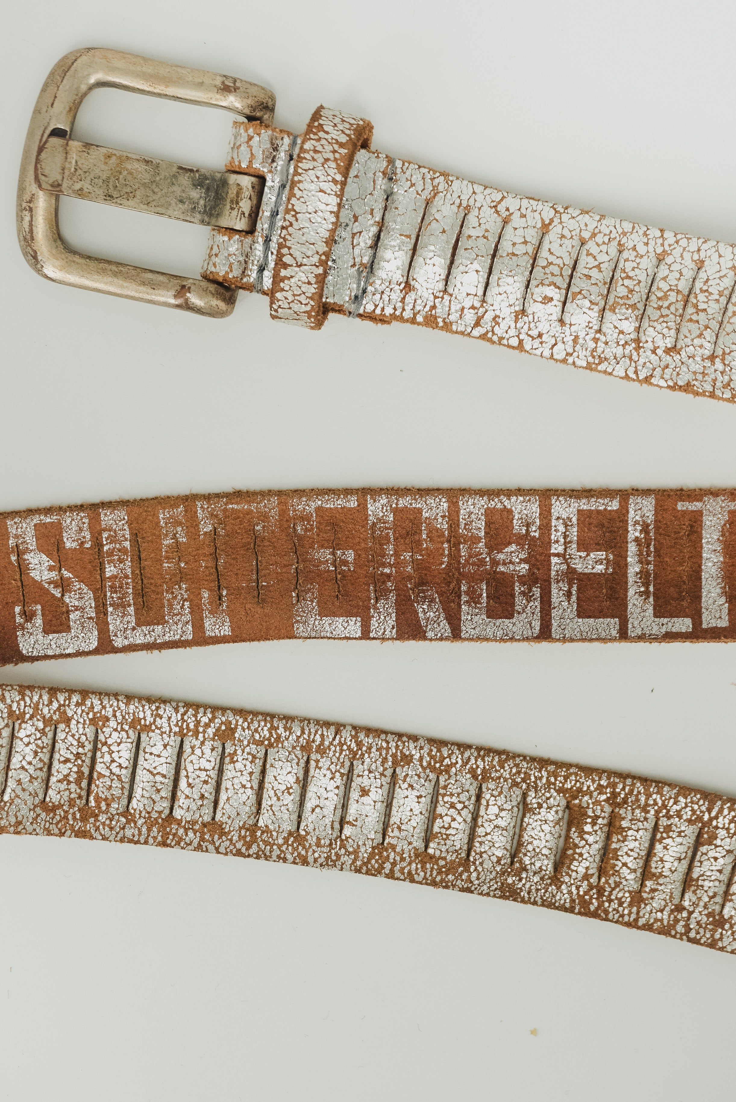 Infinite Holes Silver Leather Belt