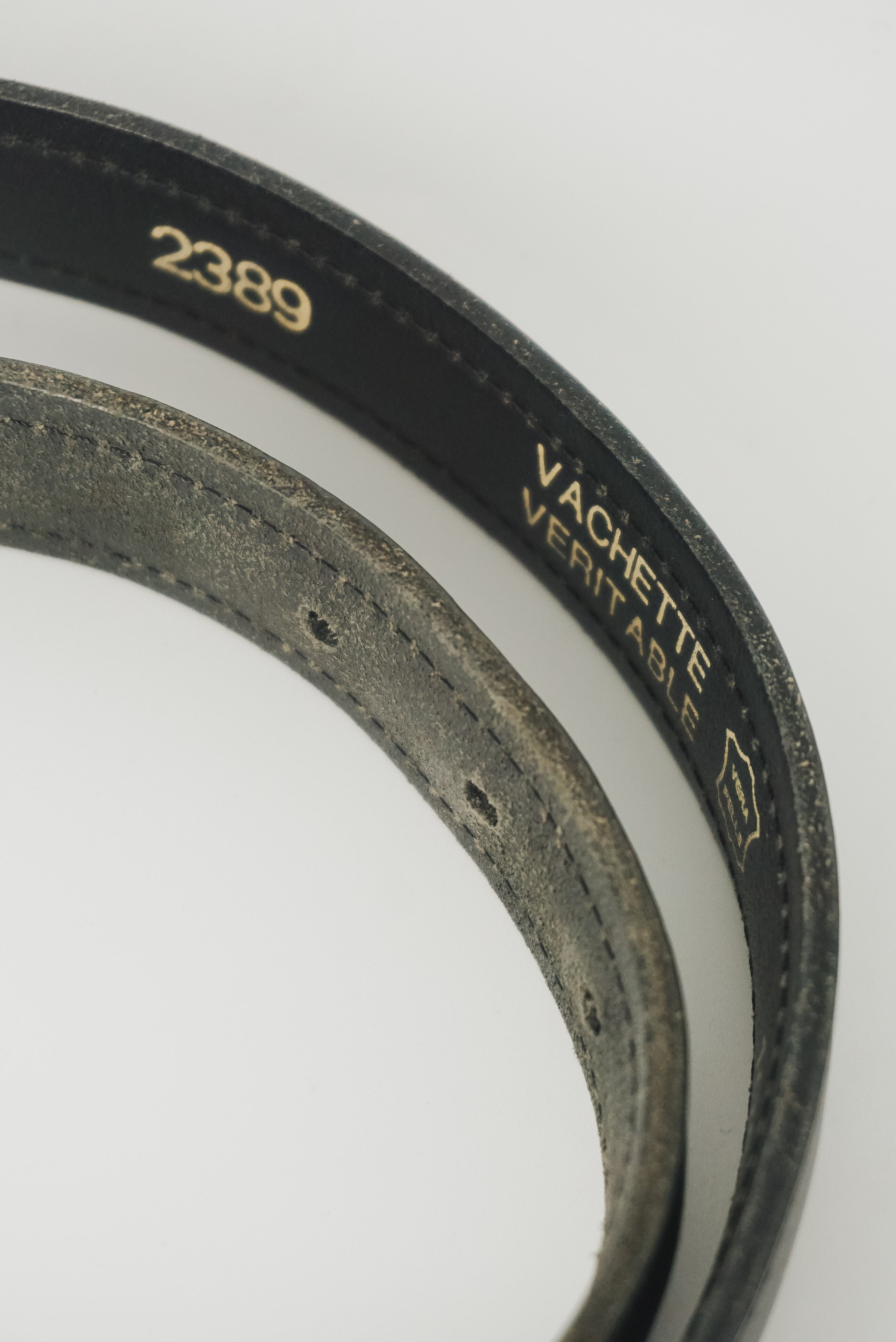 Thin Black Leather Belt