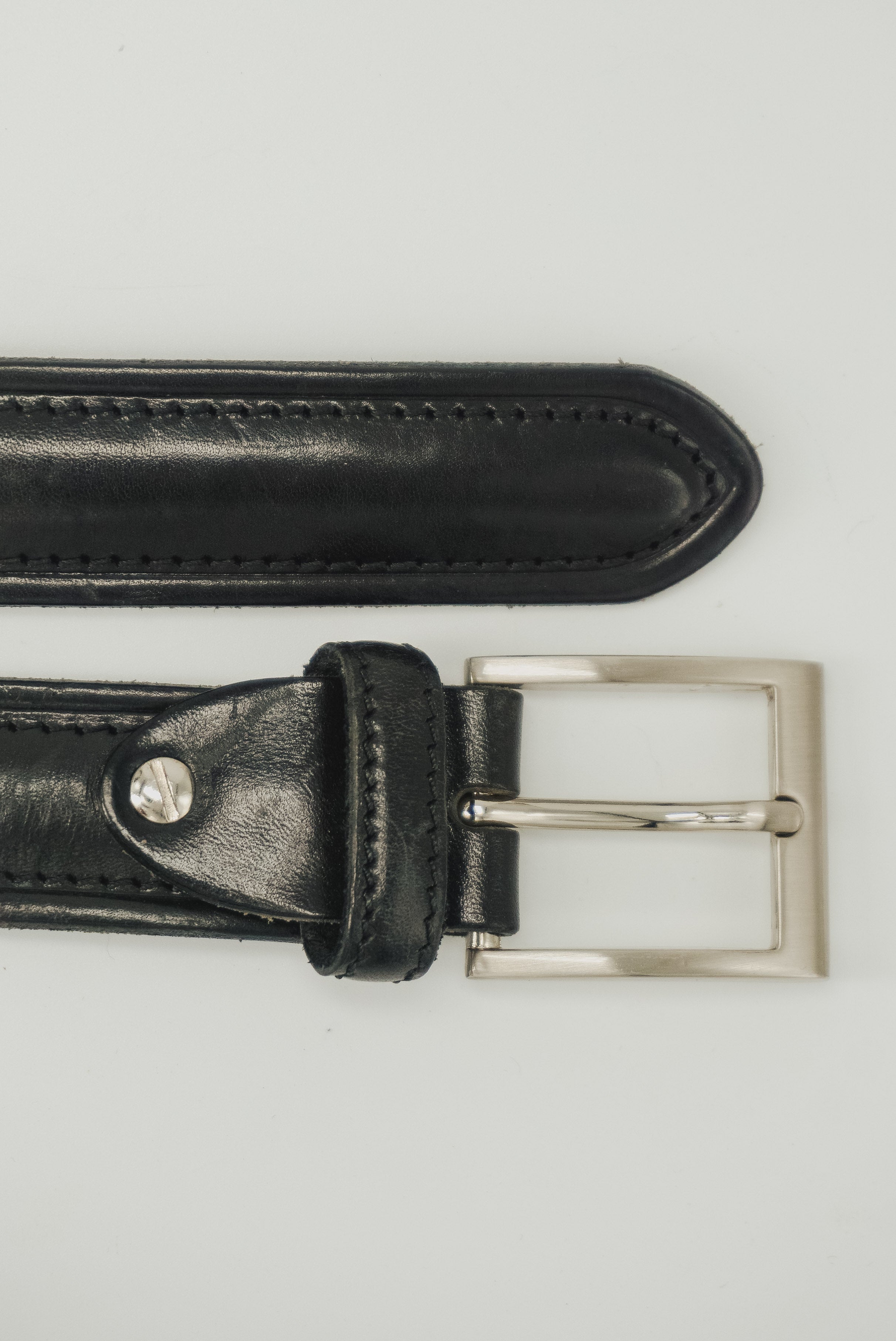 Thin Black Leather Belt