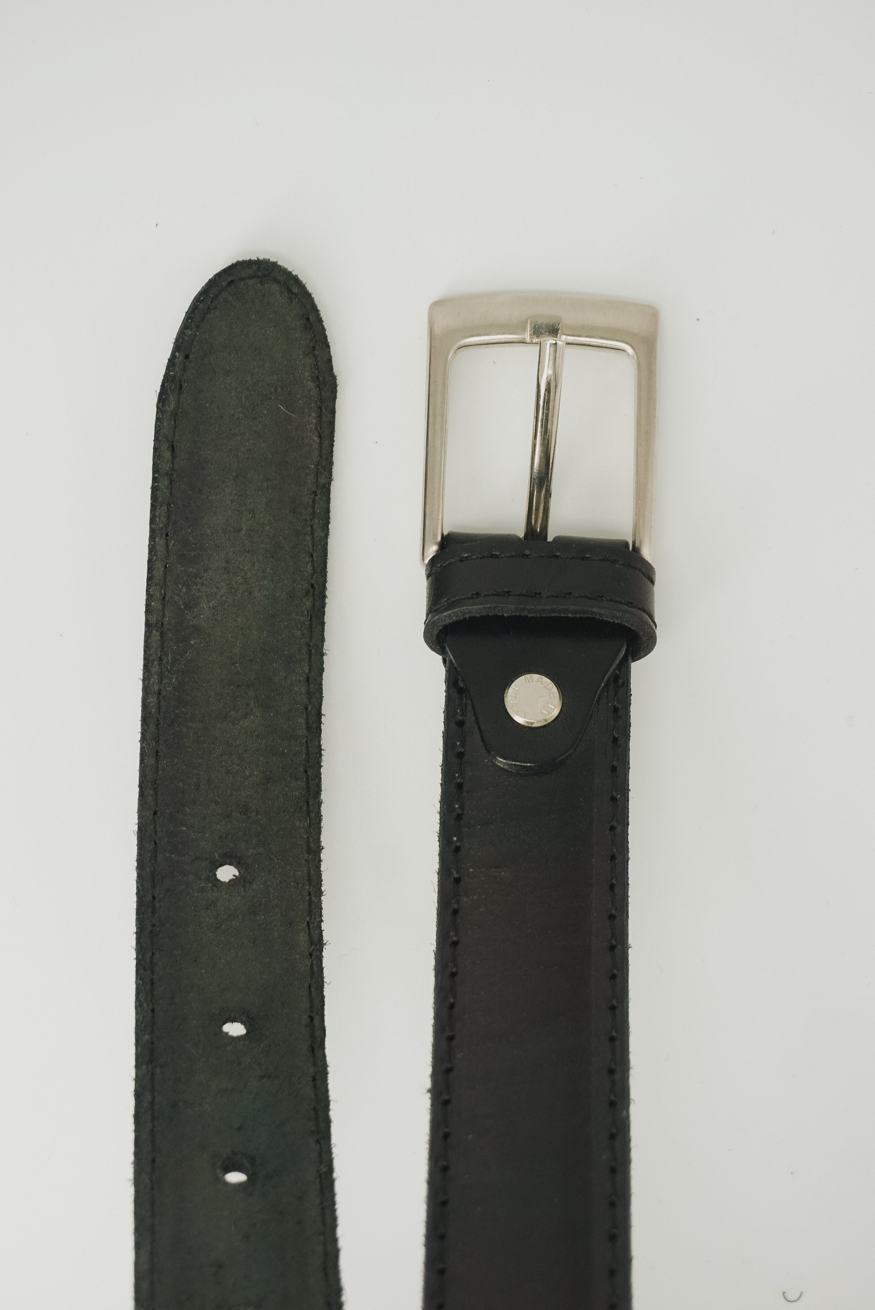 Thin Black Leather Belt
