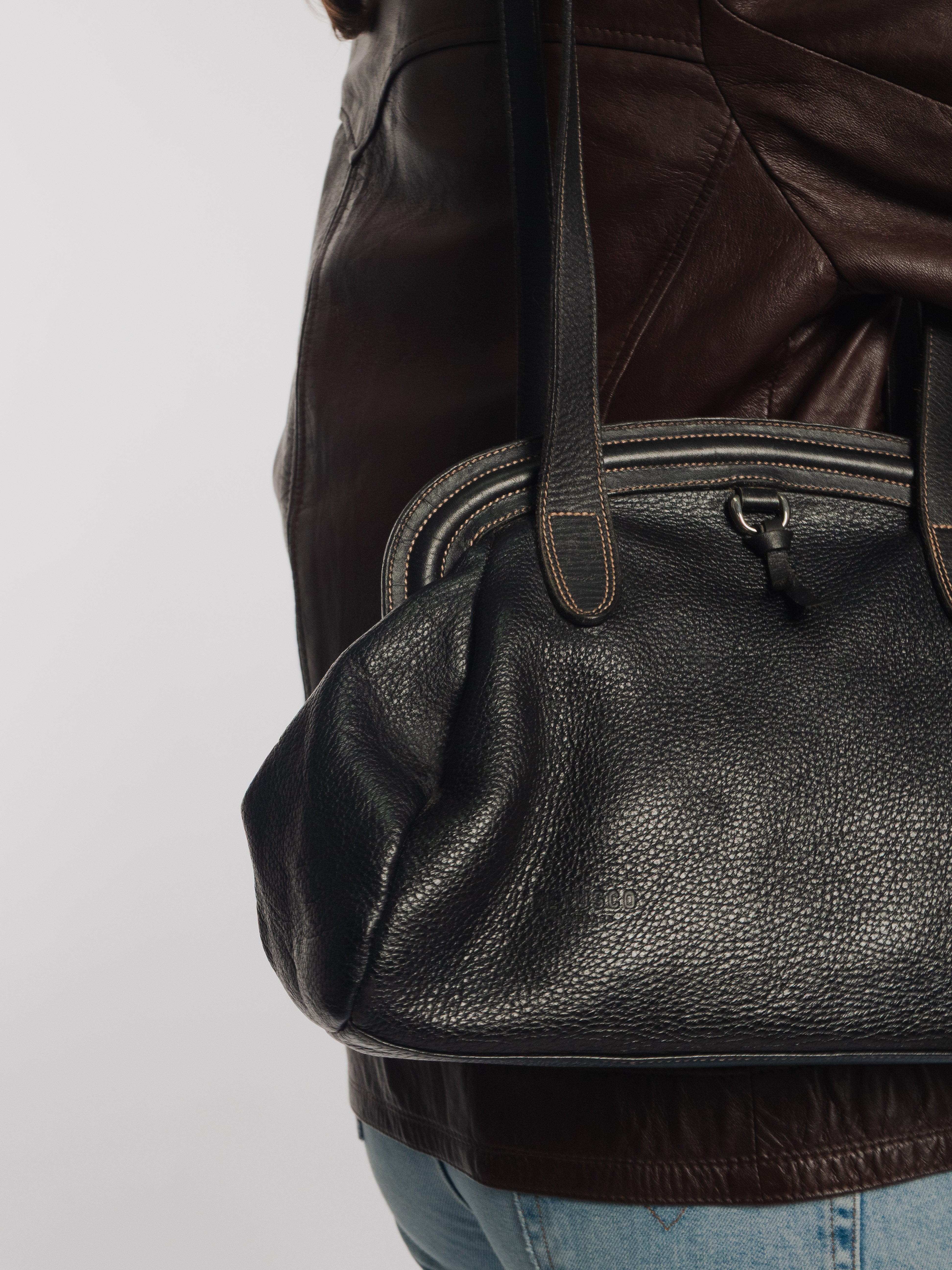 Vintage Black Leather Bag