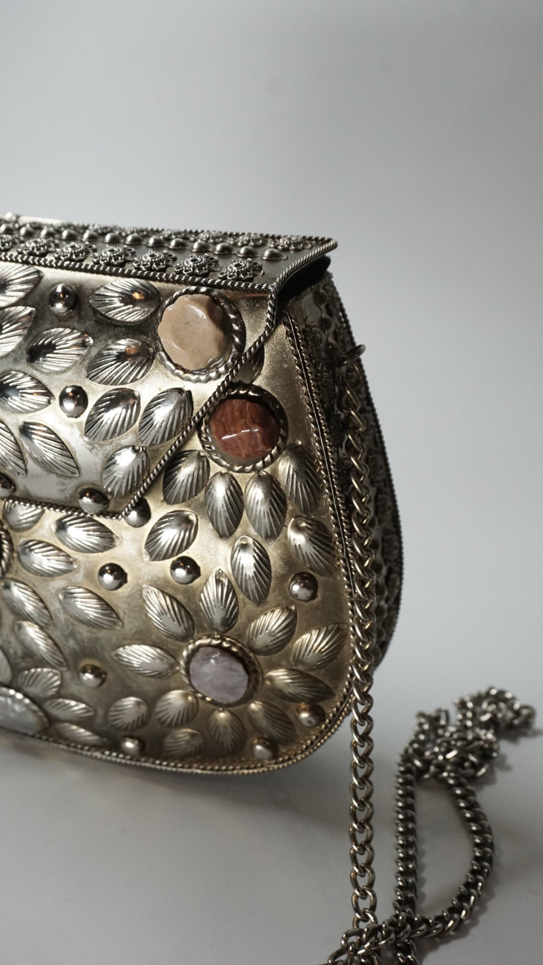 Silver Blossom Evening Bag