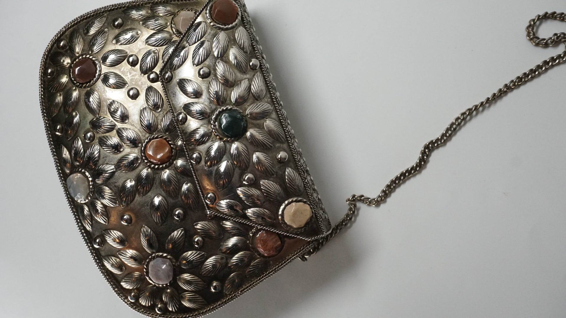 Silver Blossom Evening Bag