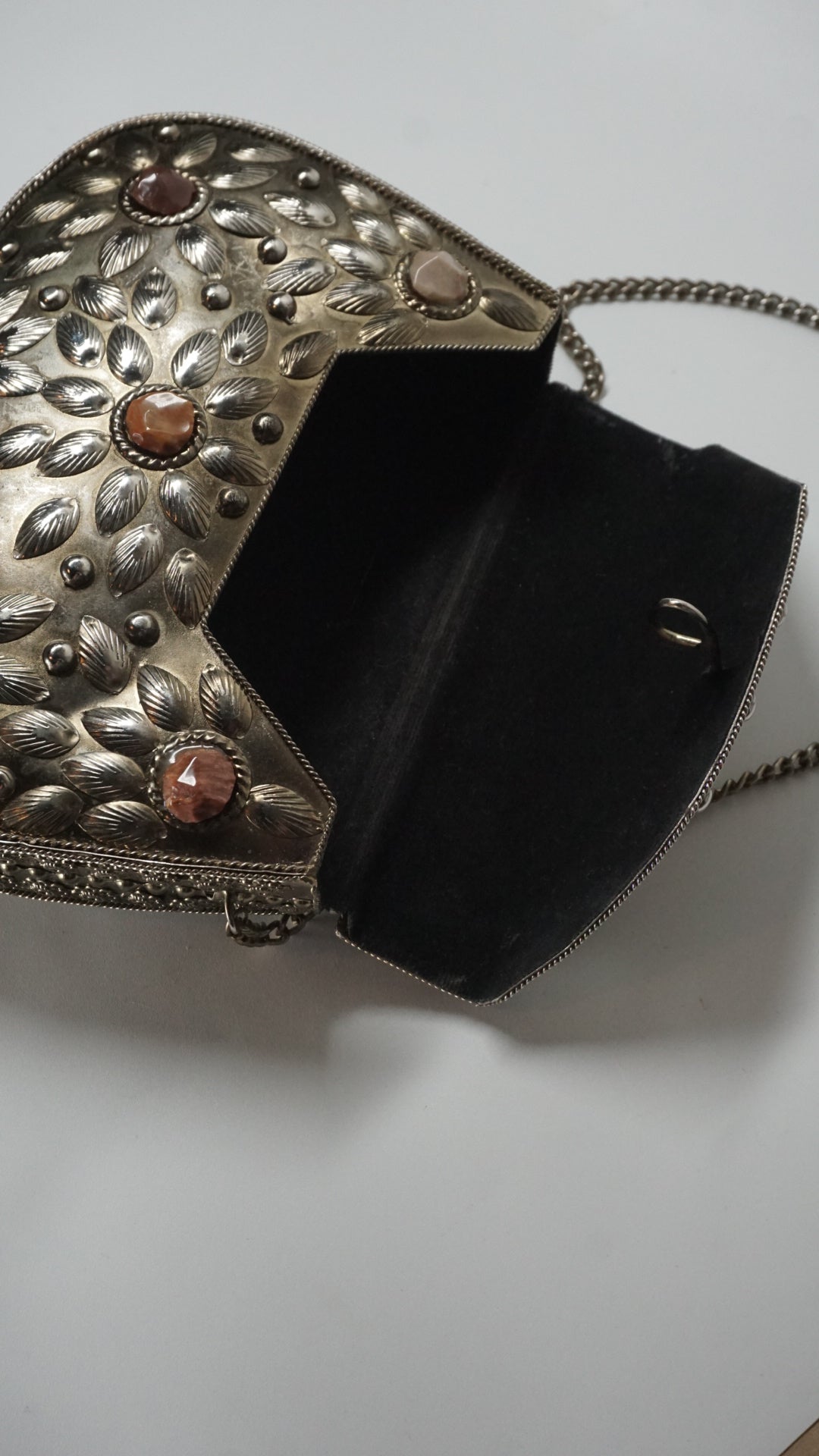 Silver Blossom Evening Bag