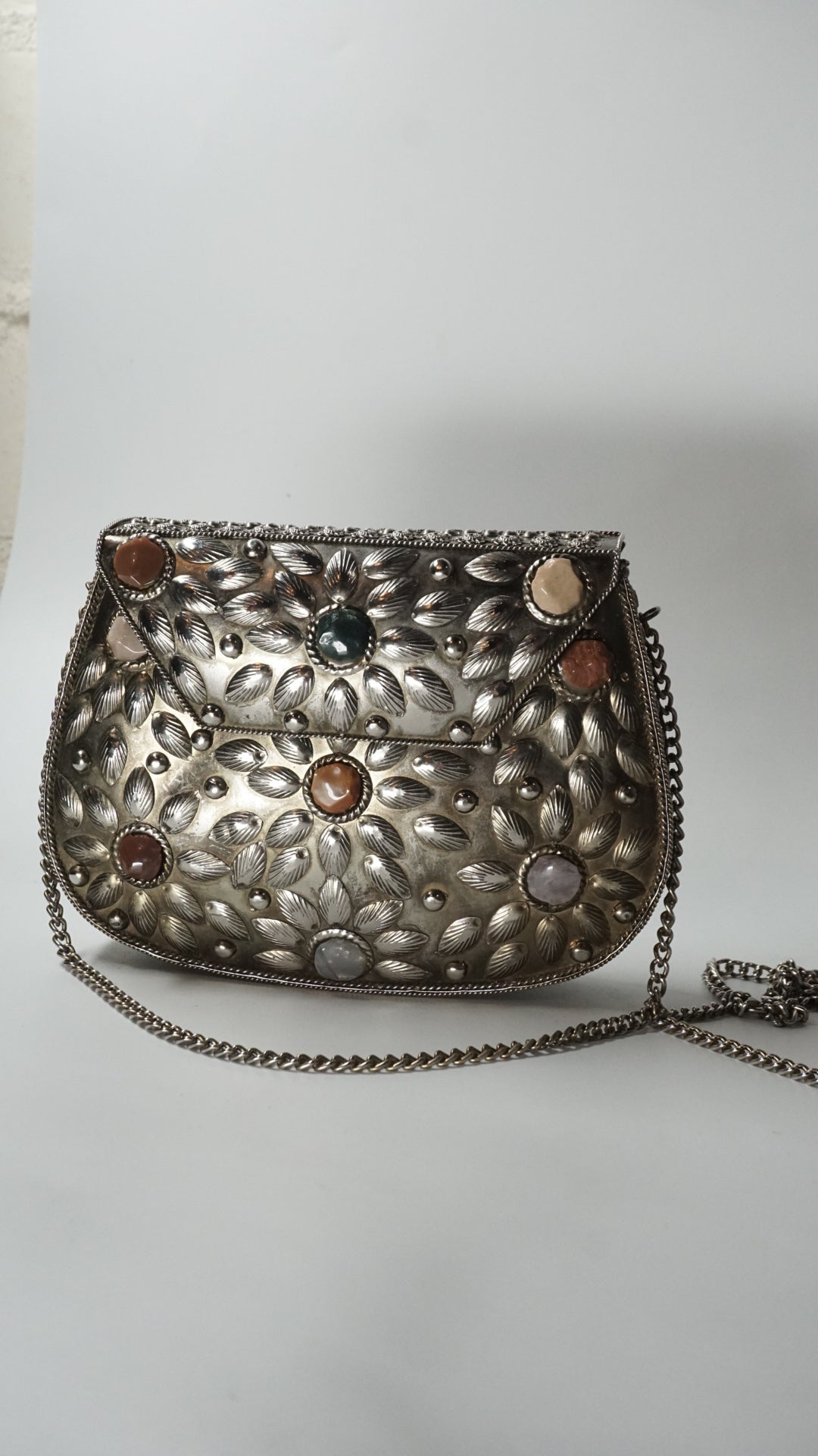 Silver Blossom Evening Bag