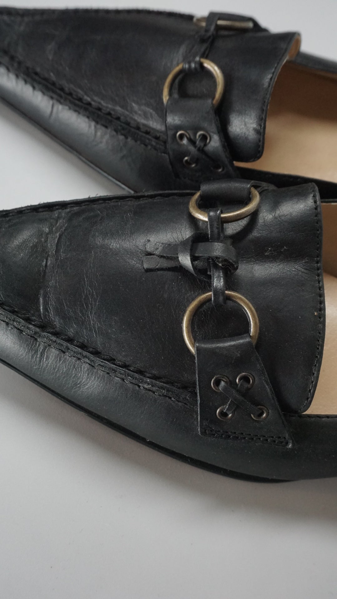 Black Leather Mules