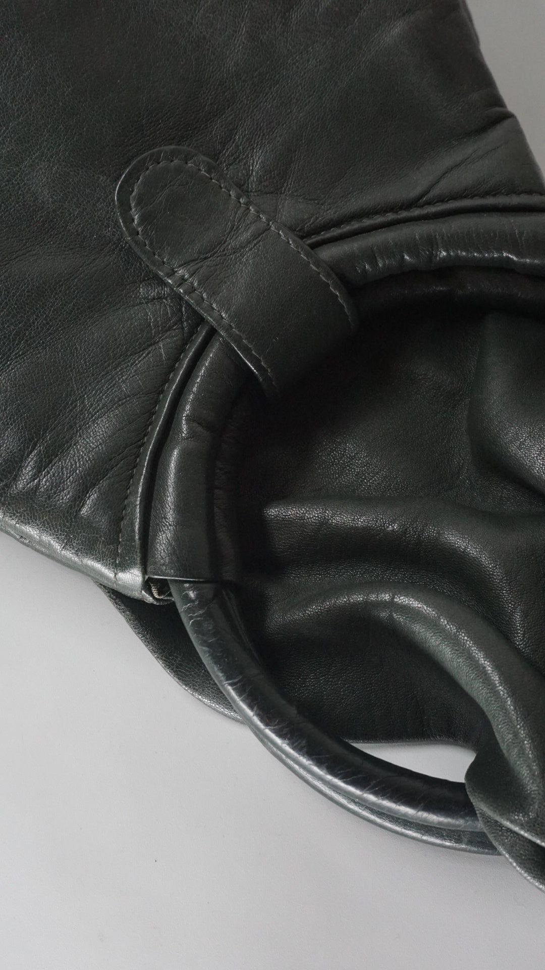 80´s Green Leather Hand Bag