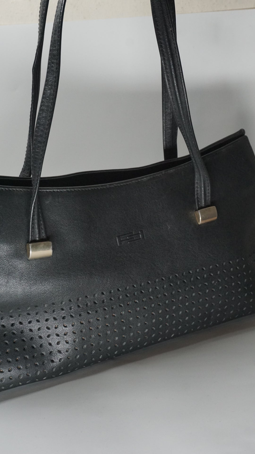 Black Leather Baguette Bag