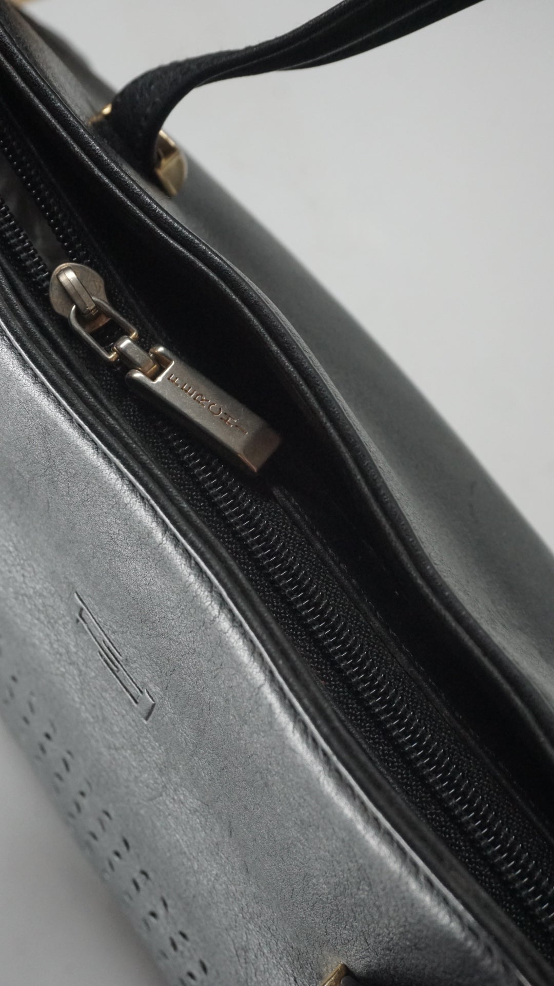 Black Leather Baguette Bag