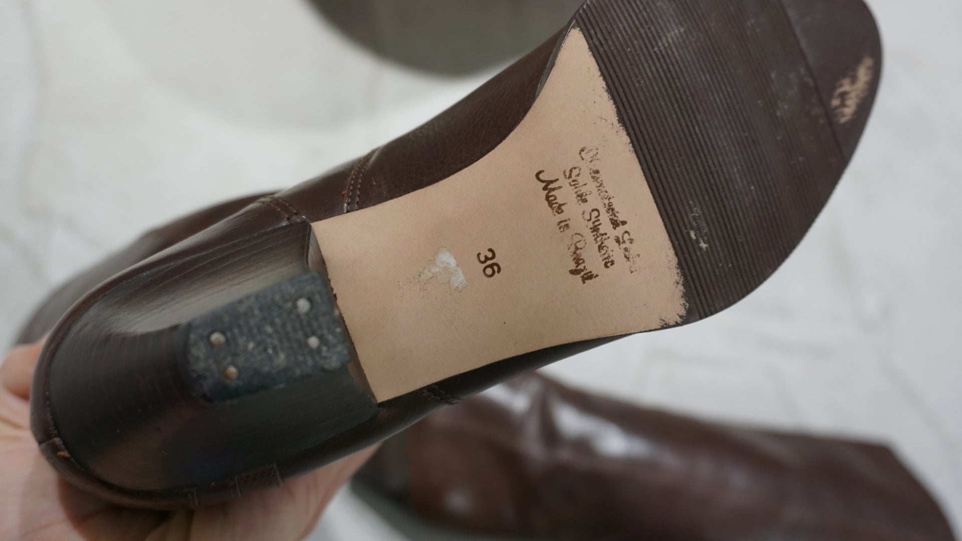 Vintage natural leather boots