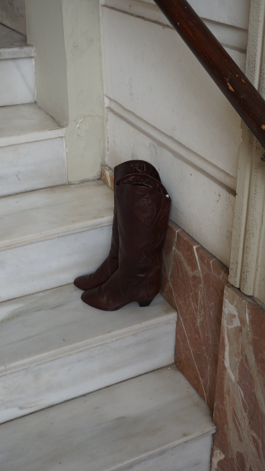 Vintage natural leather boots