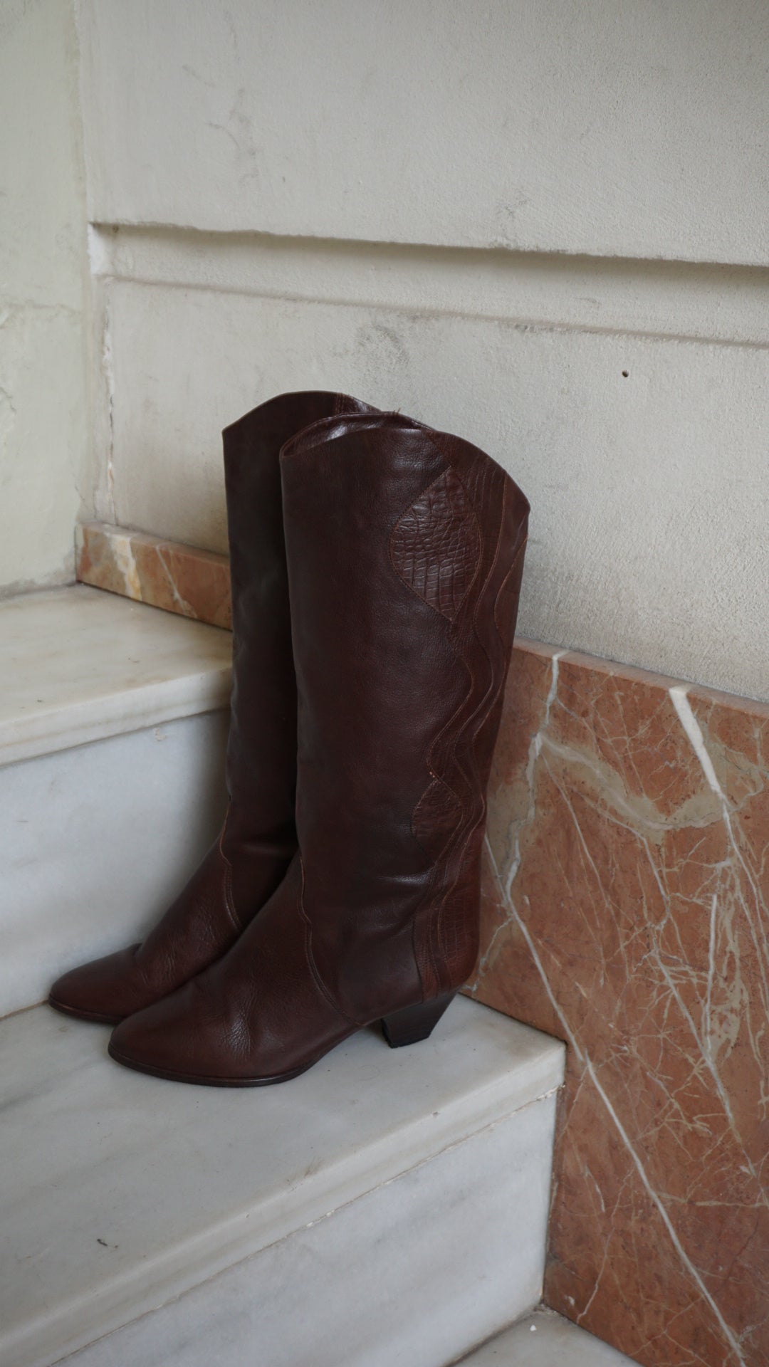 Vintage natural leather boots