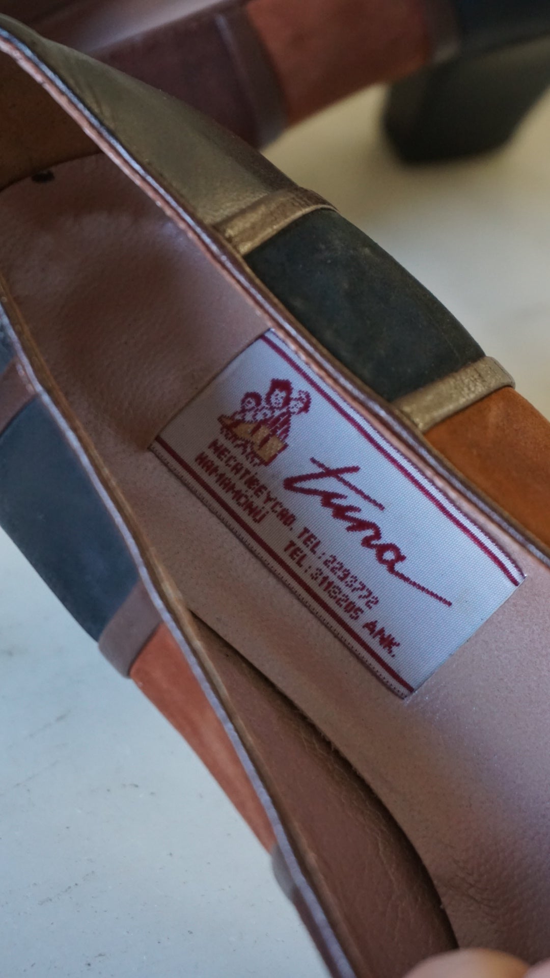 Vintage leather shoes in black and brown