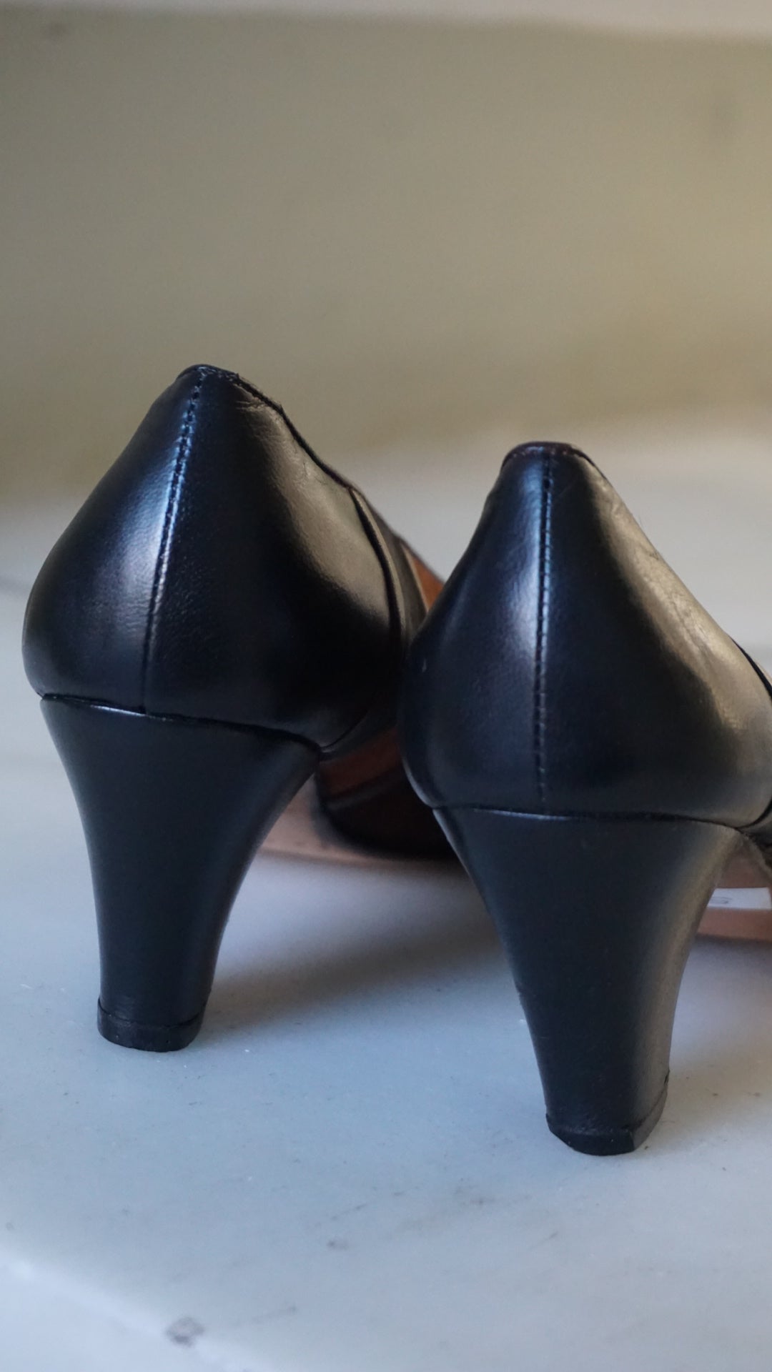 Vintage leather shoes in black and brown