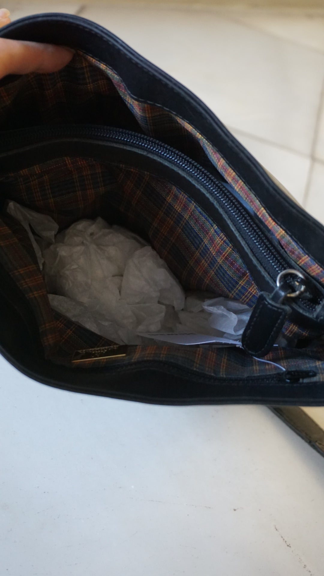 Vintage leather bucket bag